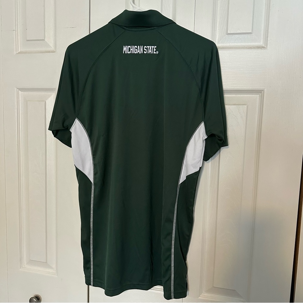 Champion Dark Green and White MSU Polo Shirt - Picture 3 of 3